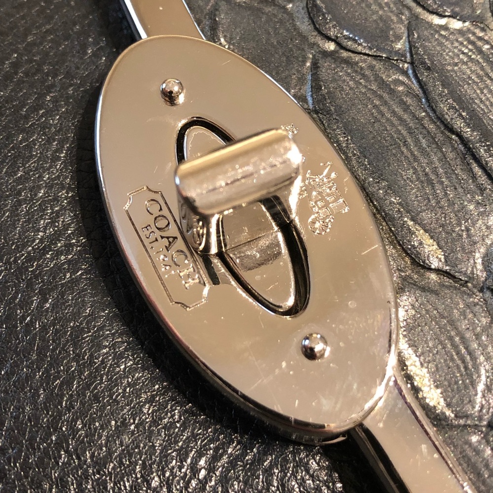 Coach Madison Black Python / Leather Shoulder Bag - image 5